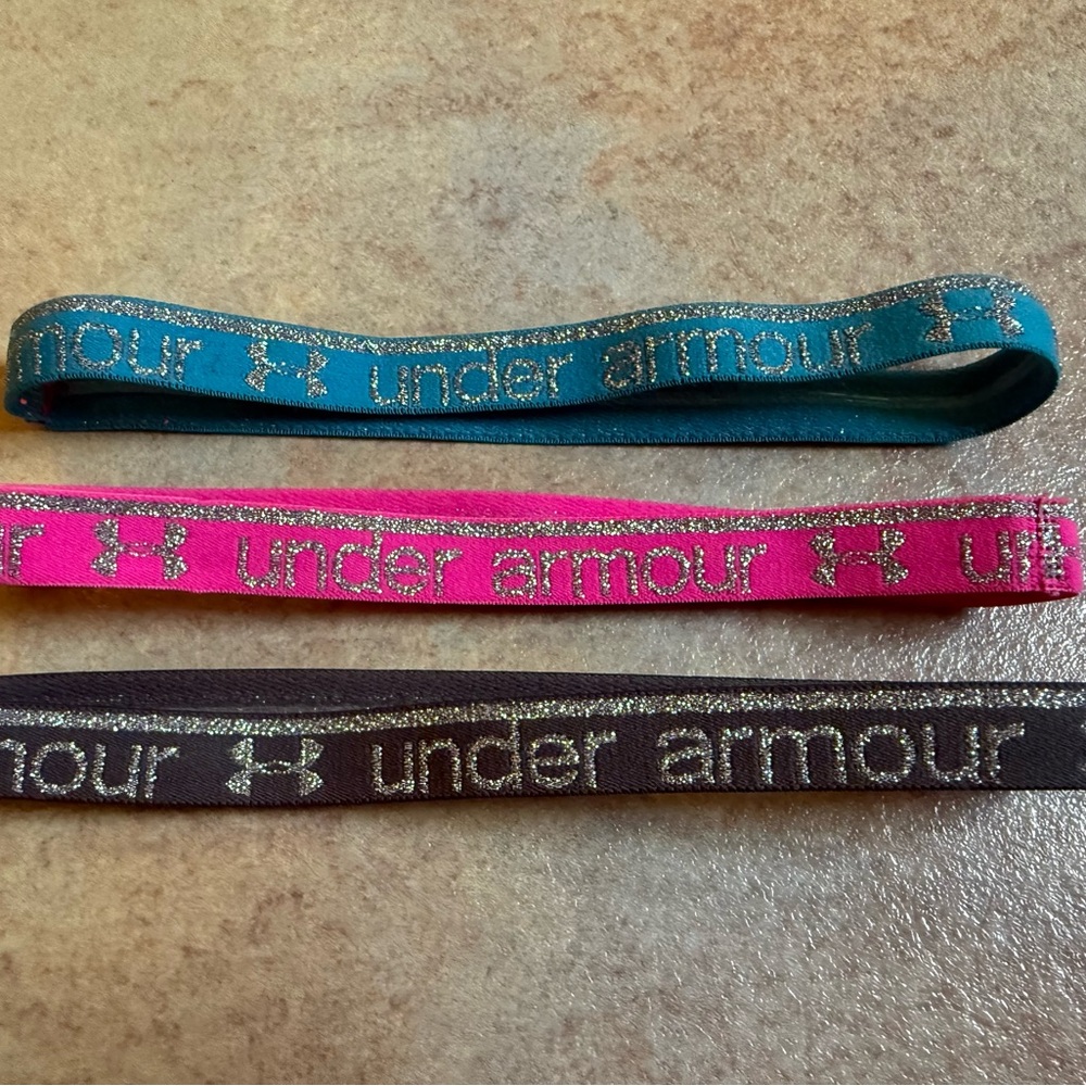Under Armour Pink and Blue Hair Accessories Moisture-Wicking Headbands